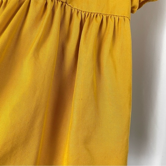 Zara 18-24 Months Boho Flutter Sleeve Dress Mustard Yellow Retro Cottagecore - Picture 4 of 8